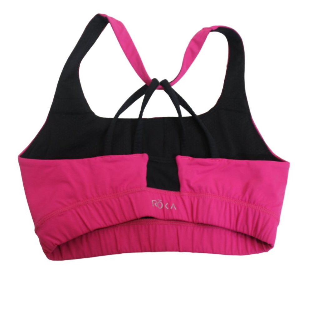Hot Pink and Black Roka sports bra size Medium - Picture 2 of 7
